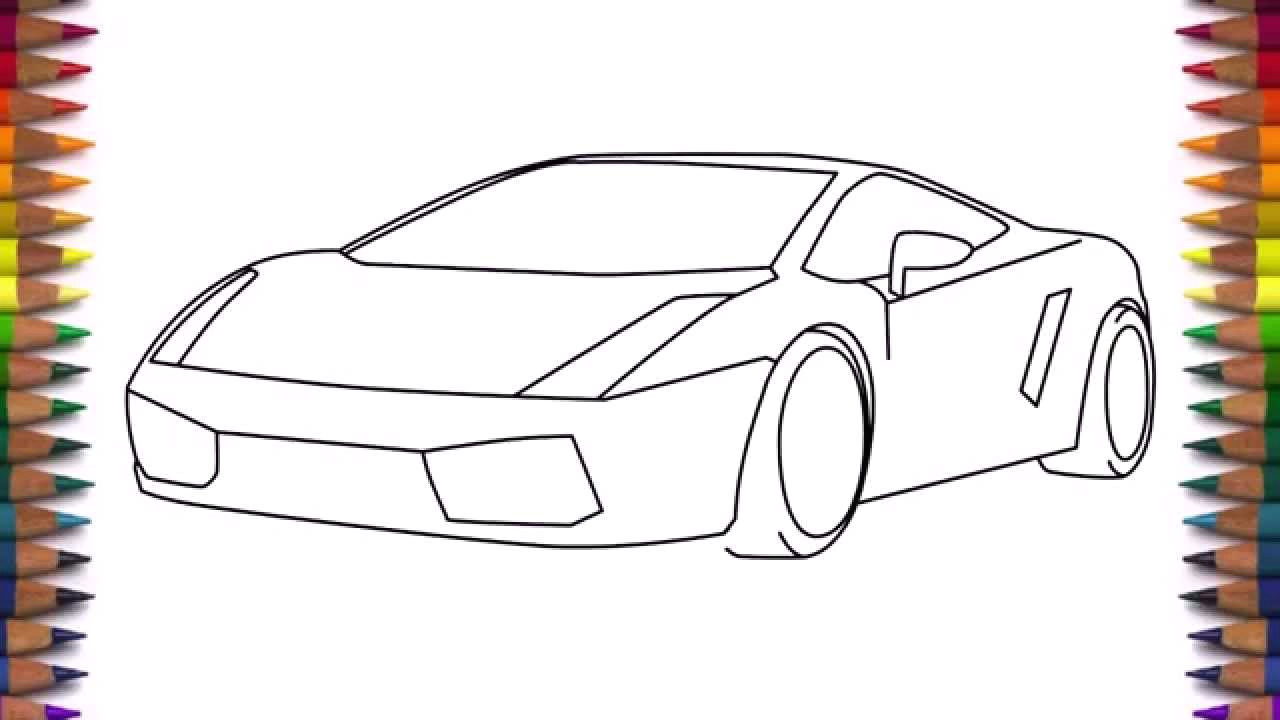 Easy Drawings Race Car How to Draw A Car Lamborghini Gallardo Easy Step by Step for Kids