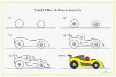 Easy Drawings Race Car How to Draw A Cartoon Race Car Art Drawings Patterns