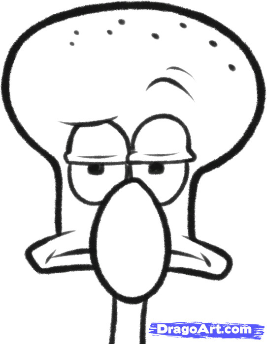 Easy Drawings Spongebob Squidward How to Draw Squidward Easy Step 5 Party Ideas