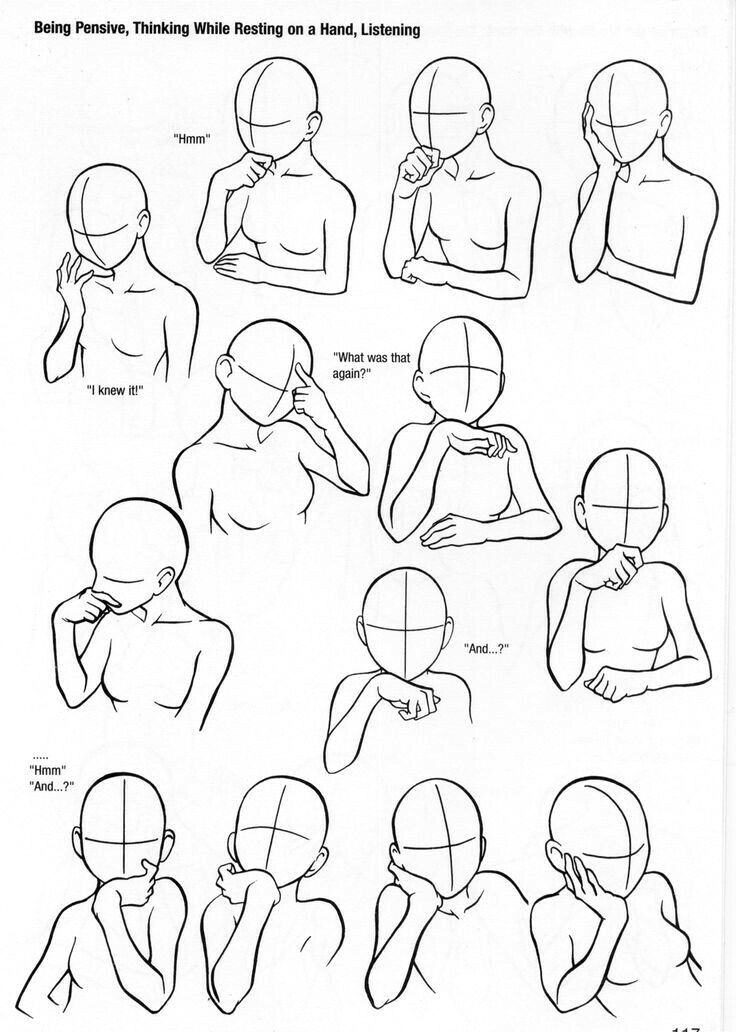 Easy Drawings to Do On Your Hand Being Pensive Thinking while Resting On A Hand Listening