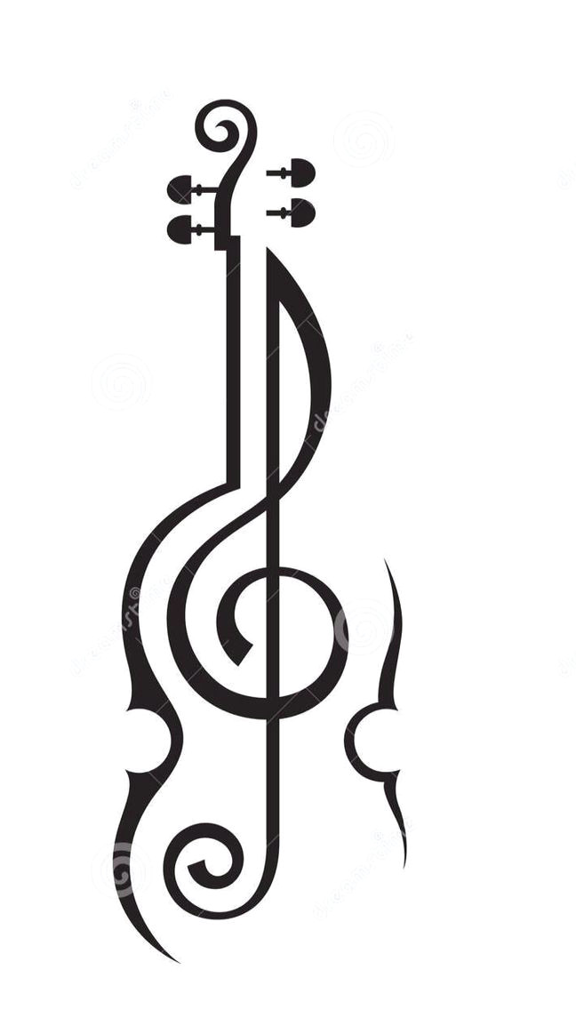 Easy Drawings Violin Treble Cleff Violin Art Inspirations Music Violin Music Drawings