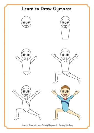 Easy Kindergarten Drawings Learn to Draw A Gymnast How to Draw In 2019 Drawings Learn to