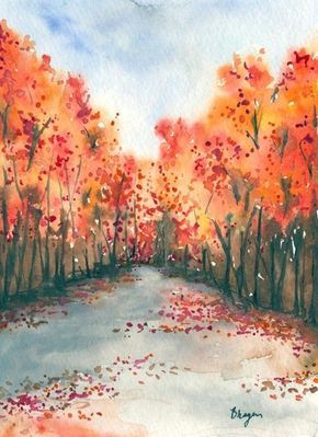 Easy Landscape Drawings In Colour 80 Simple Watercolor Painting Ideas Illustartions and Art