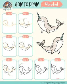 Easy Narwhal Drawings 232 Best Narwhal Drawing Images Narwhal Drawing Unicorns Narwhal