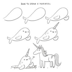 Easy Narwhal Drawings 232 Best Narwhal Drawing Images Narwhal Drawing Unicorns Narwhal