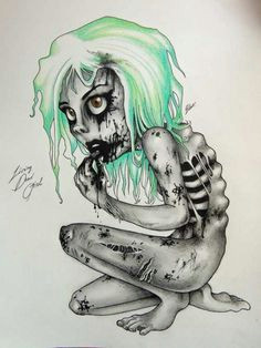 Easy Scary Zombie Drawings 92 Best Zombie Girls Images Zombie Girl Darkness Horror