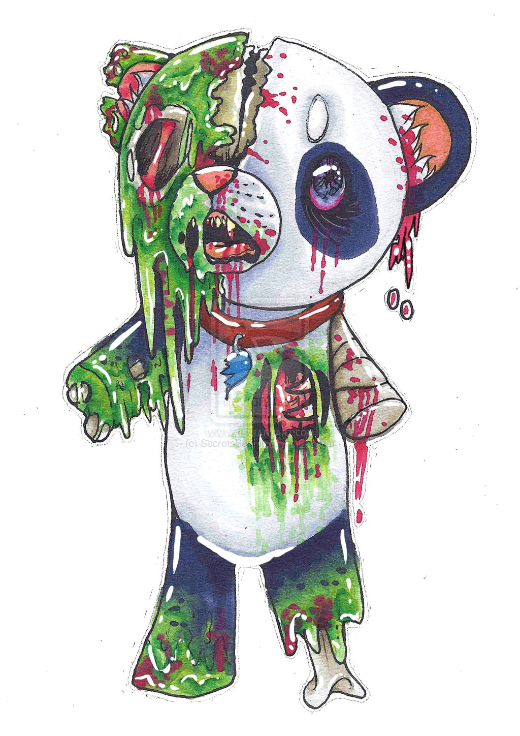 Easy Scary Zombie Drawings Zombie Panda Tattoo Ideas Zombie Tattoos Zombie Drawings