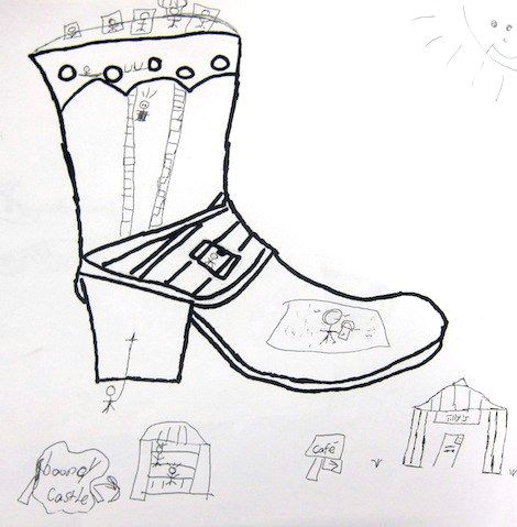 Easy Up Drawings Contour Line Shoe Drawings by 3rd and 4th Graders Shoe Art