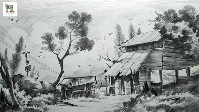 Easy Village Drawings How to Sketch and Shade A Landscape Art with Easy Pencil Strokes