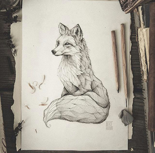 Easy Vintage Drawings Pencil Drawing Illustration Art Retro Vintage Old Fox Red