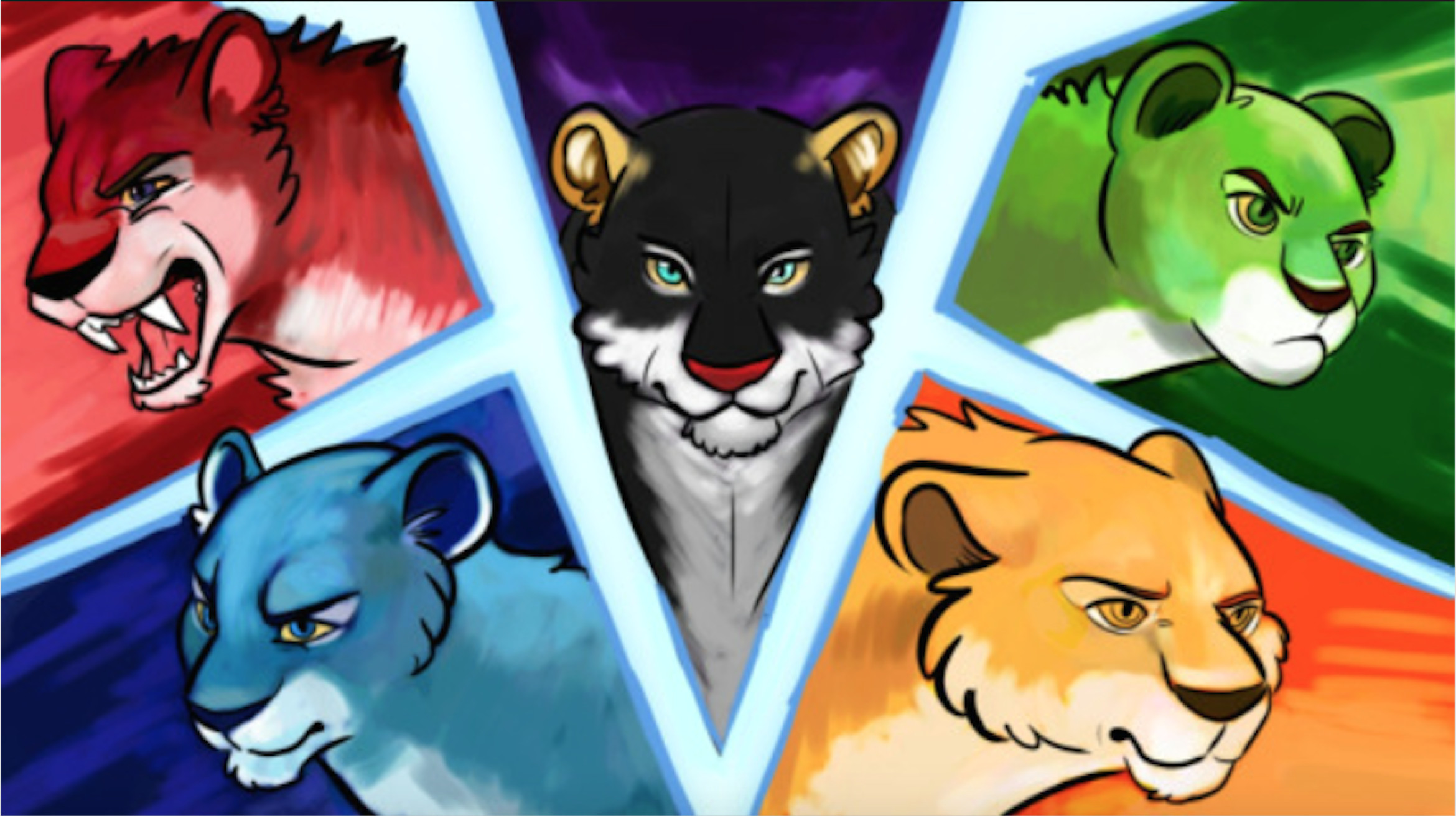 Easy Voltron Drawings the Voltron Lions Red Blue Black Yellow and Green Lions From