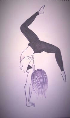 Easy Yoga Drawings Drawing Gymnast Coloured Pencils Graphite Ink 38 X 28 Cms