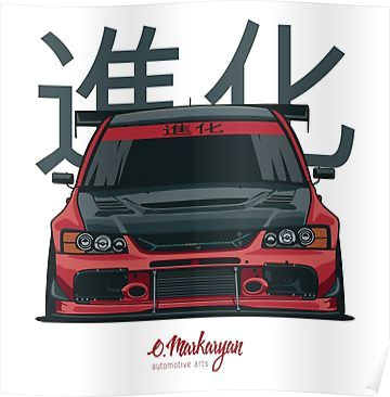 Evo 9 Drawing Lancer Evo Ix Red Poster Graphics Design Pinterest Carro