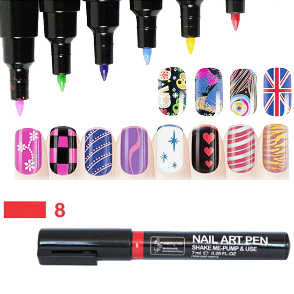 Eyes Nails Drawing 16 Colors Nail Art Pen Painting Design tool Dot Drawing Uv Gel