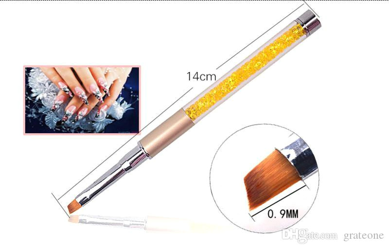 Eyes Nails Drawing Dhl Professional Nail Art Drawing Pen Brush Multi Function Crystal