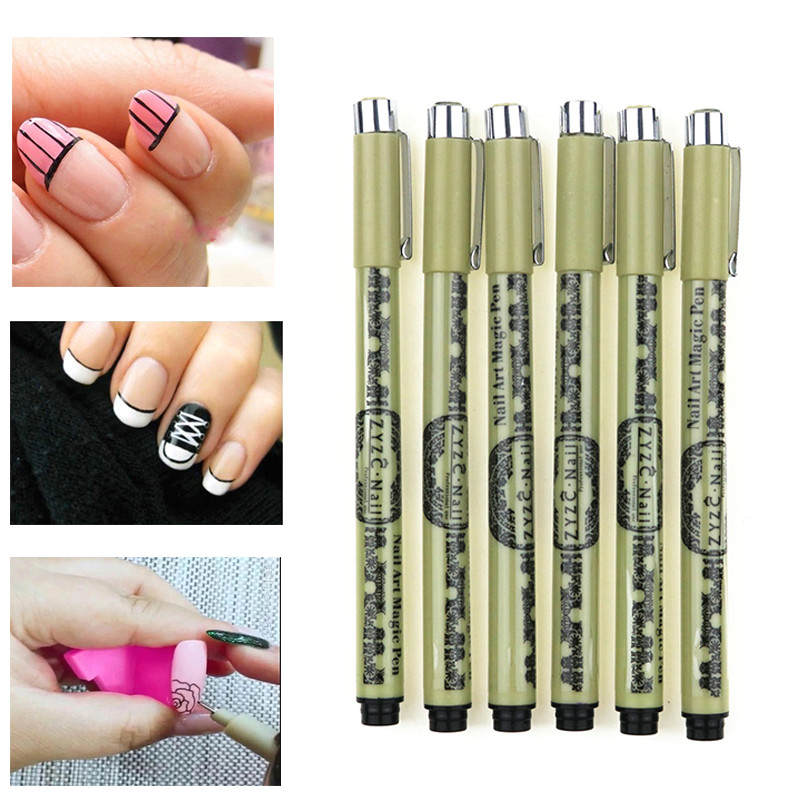 Eyes Nails Drawing Diy tool Black Ink Painting Nail Art Drawing Dotting Pen New Design