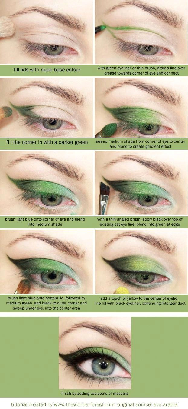 Eyeshadow Drawing Green Eyeshadow Tutorial Another Poison Ivy Idea Eyeshadows Art