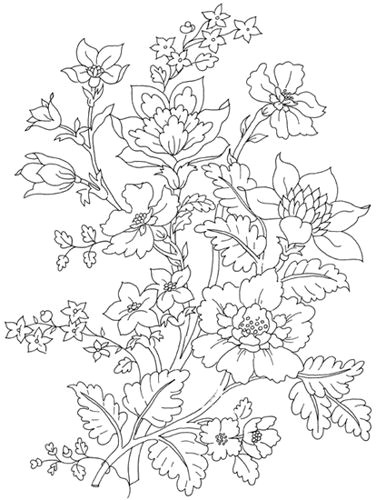 Flower Motifs Drawing Flowers Embroidery Line Drawings and Patterns