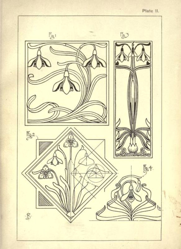 Flower Motifs Drawing Vintage How to Draw Sketch Design Art Nouveau Artist Pencil Signs 50