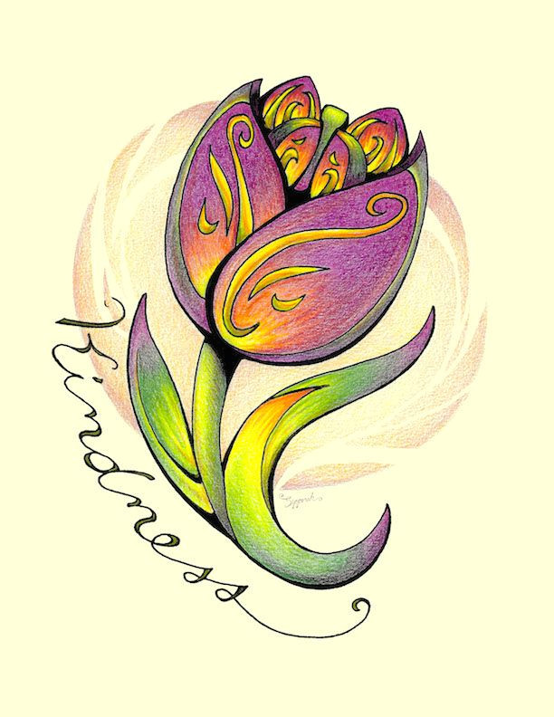 Flowers Drawing Art Colorful Inspirational Flower Tulip Inspirational Art Flower Illustration
