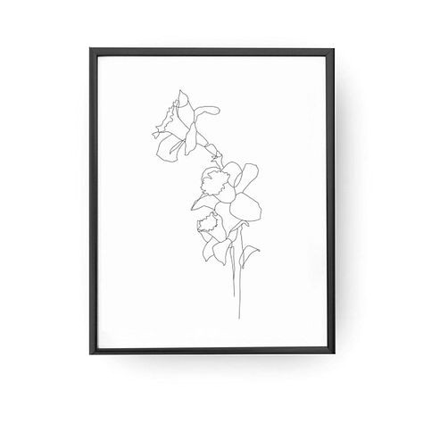 Flowers Drawing Decoration Daffodils Drawing Daffodils Poster Home Decor Botanical Art