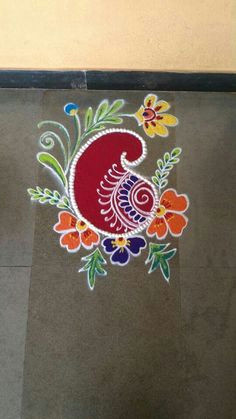 Flowers Drawing Rangoli 180 Best Rangoli Of Flowers Coloured Powders Pulses and Grains