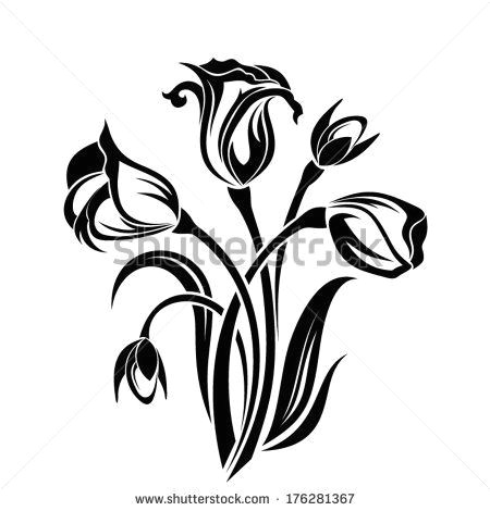 Flowers Drawing Silhouette Silhouette Flower Stock Photos Images Pictures Shutterstock