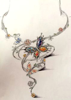 Flowers Necklace Drawing 323 Best Necklace Design Images Jewelry Drawing Jewelry Sketch