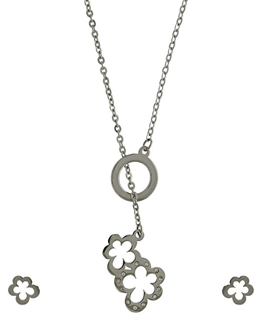Flowers Necklace Drawing Buy Anuradha Art Silver Colour Flower Styled Designer Party Wear