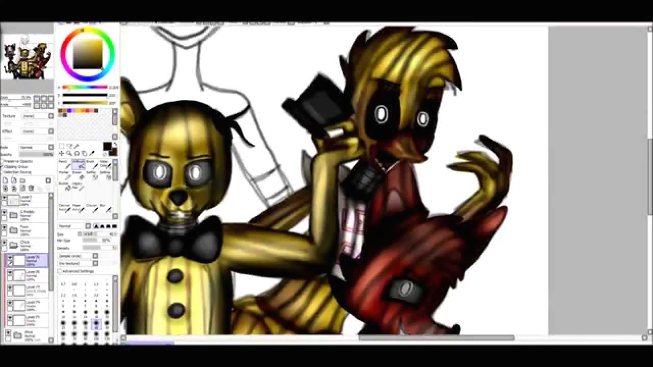 Fnaf 2 Anime Drawing Fnaf3 Speedpaint Phantoms Youtube