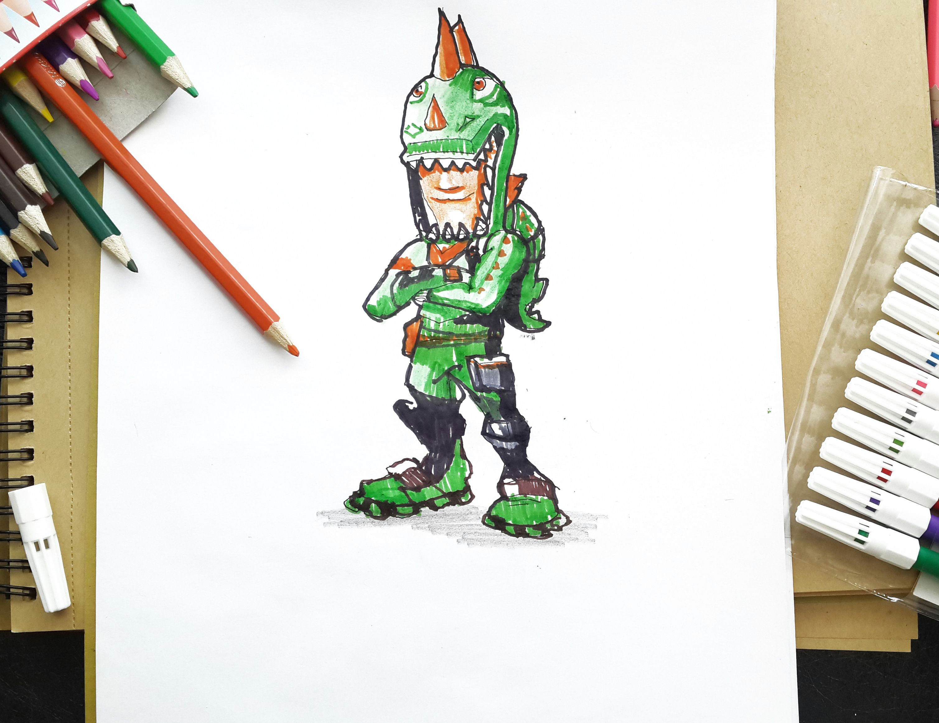 Fortnite Drawings Easy Llama Rex Skin fortnite Draw How to Draw Rex Skin fortnite Step by Step