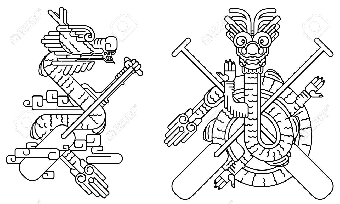 Free Line Drawings Of Dragons Dragon Icon Line Graphic Drawing Illustration Royalty Free Cliparts
