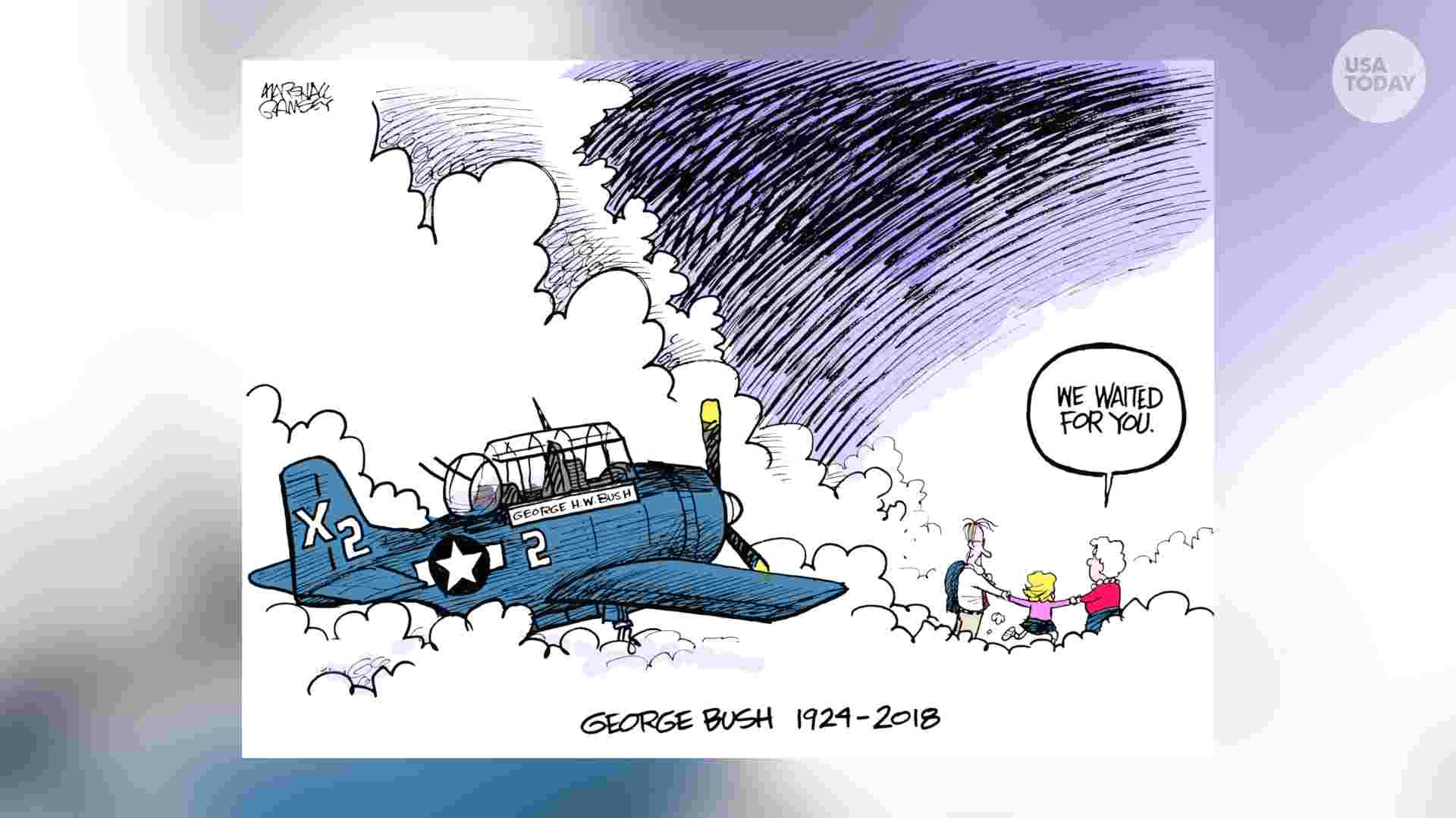 George W Bush Cartoon Drawing George H W Bush Loss Of Daughter Robin Would Thread Through His Life