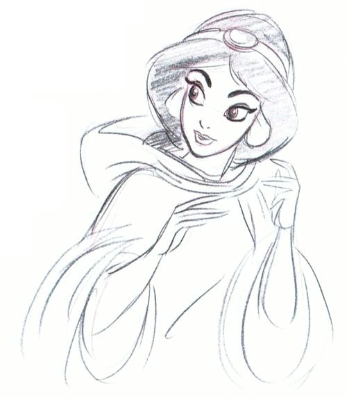 Girl Drawing Disney Jasmine Concept Sketch by Mark Henn Disney Pinterest Disney