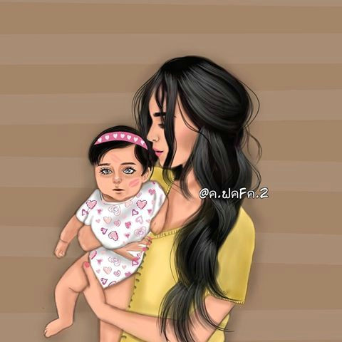 Girl Drawing Girly_m Girly M Mother and Child Illustration Mom I Love You Girly M