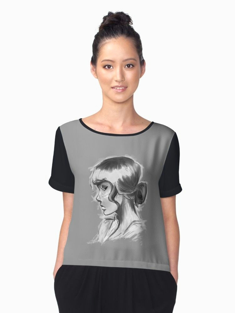 Girl In Shirt Drawing Girl Profile Anime Portrait Black and White Sketchy Women S