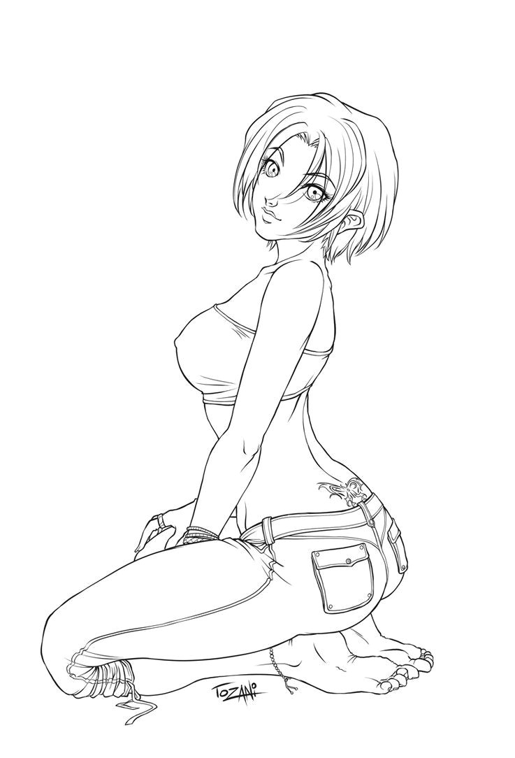 Girl Joint Drawing Lineart Series Sitting Girl by tozani On Deviantart Black and