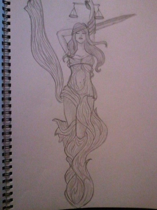 Girl Judge Drawing Lady Justice Pin Up Sketch Graphite Pencil Tattoo Ideas