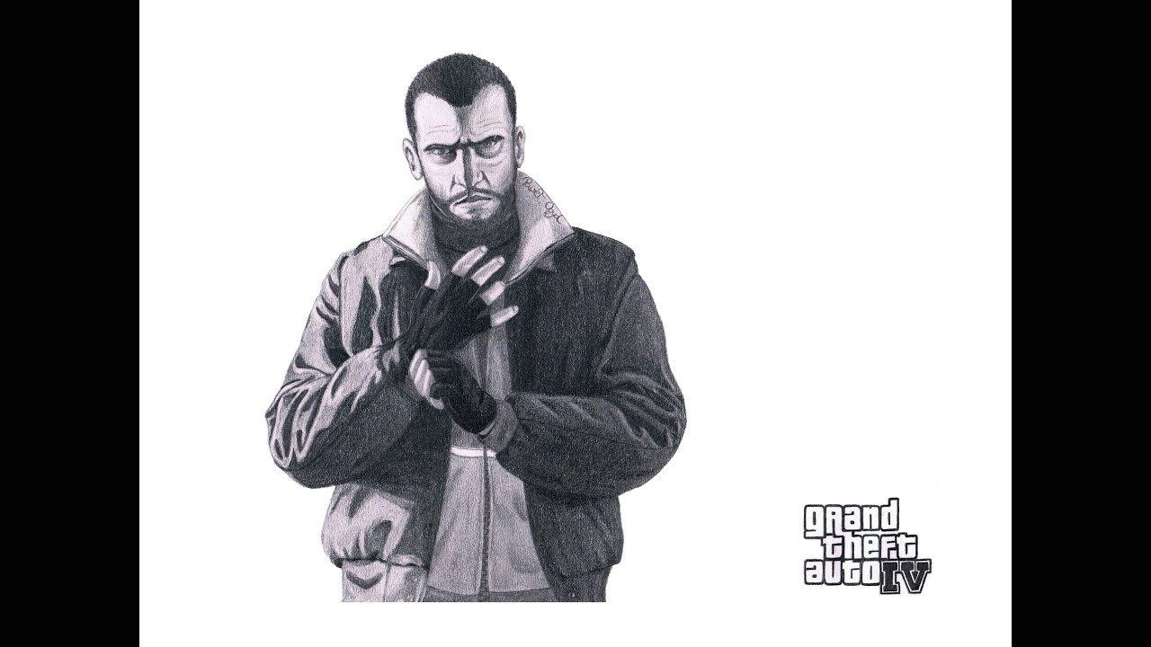 Gta 5 Easy Drawings Speed Drawing Gta Iv Niko Bellic Pawea Opyd Youtube