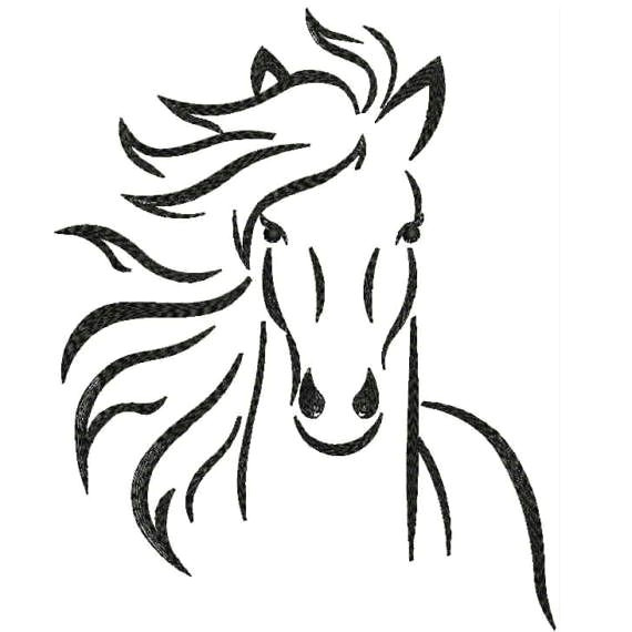 H Drawing Size Horse Sketch Machine Embroidery Designs Applique Embroidery Design