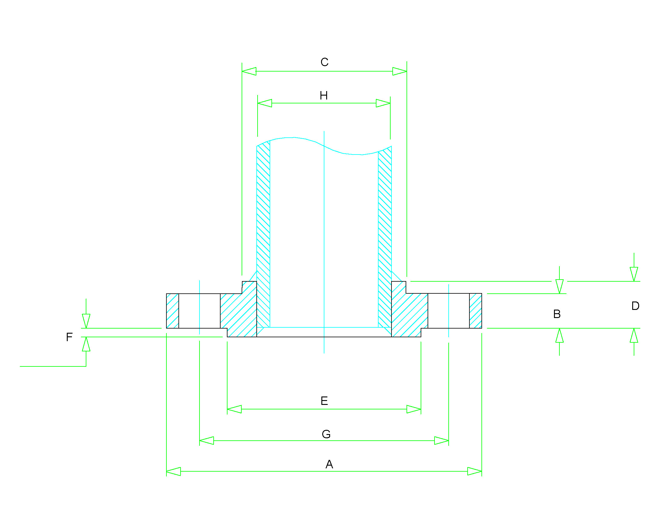 H Size Drawing Dimensions Slip On Flange Dimensions Class 150 to Class 1500