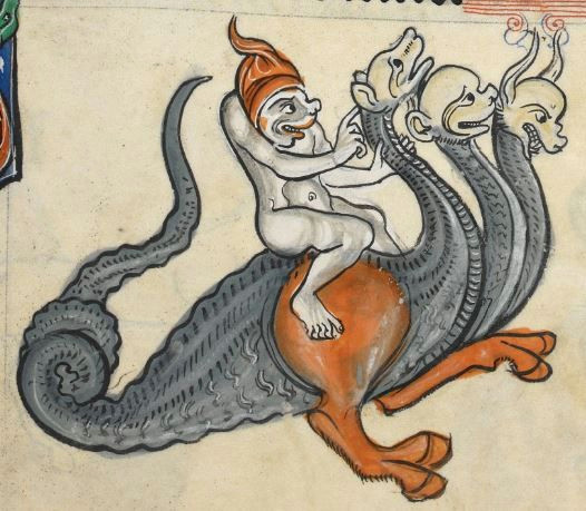 Historical Drawings Of Dragons Detail From the Rutland Psalter Medieval C1260 British Library