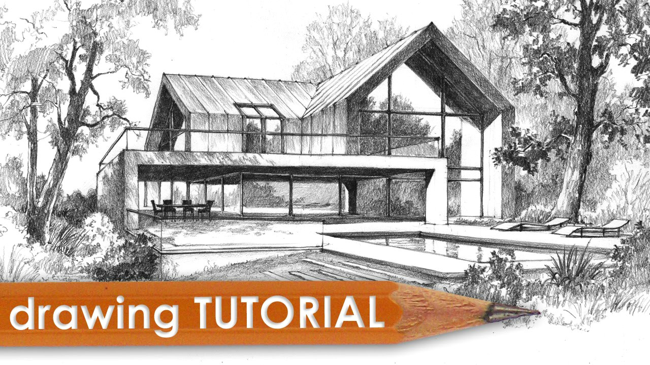 House Drawing Easy 3d Drawing Tutorial How to Draw A Modern House Youtube