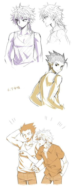 Hunter X Hunter Drawing Easy Gon and Killua Adults Personally I Would Think Gon Would Grow
