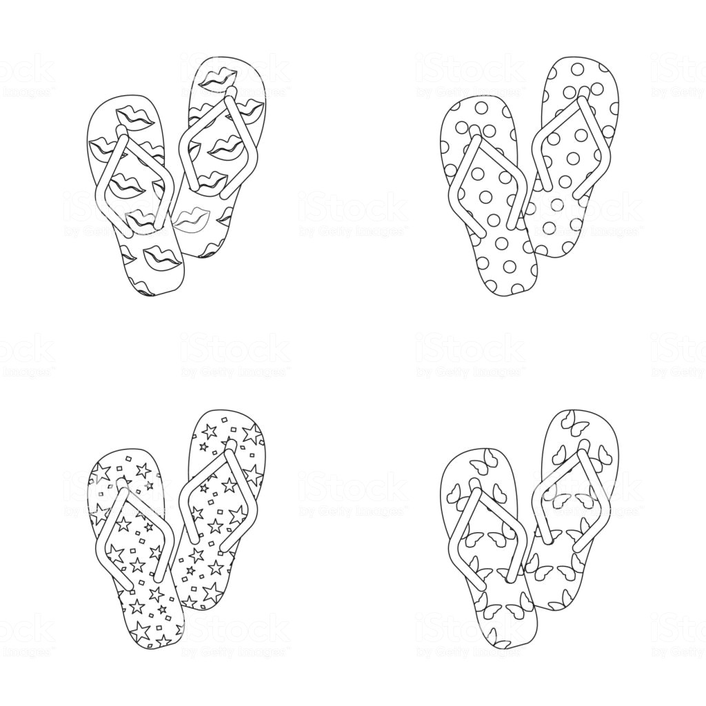 I M Drawing Symbols In the Sand Flip Flops Umreia En Symbole Im Set Sammlung Fur Design Badeschuhe