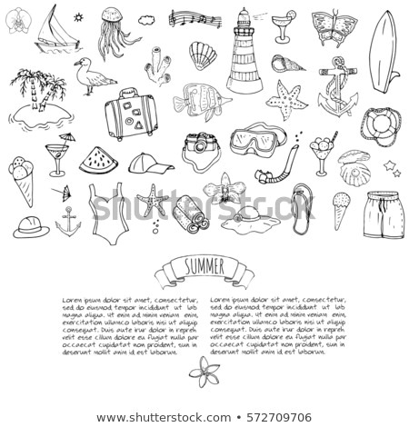 I M Drawing Symbols In the Sand Hand Drawn Doodle Summer Set Icons Stock Vector Royalty Free