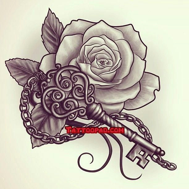 Ink Drawing Of A Rose Tattoo Designs Rose Tattoos and Key Tattoos Tattoo Tattoos Ink