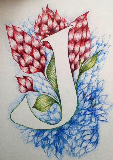 J Alphabet Drawing Letter J Drawing Typography J is for Joan Letter J Lettering