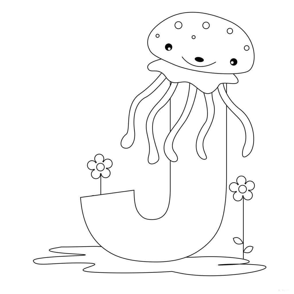 J Alphabet Drawing Printable Animal Alphabet Worksheets Letter J for Jellyfish