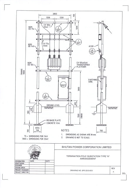 J Bolt Drawing Drawings for Steel Tubular Poles Bhutan Power Corporation Limited